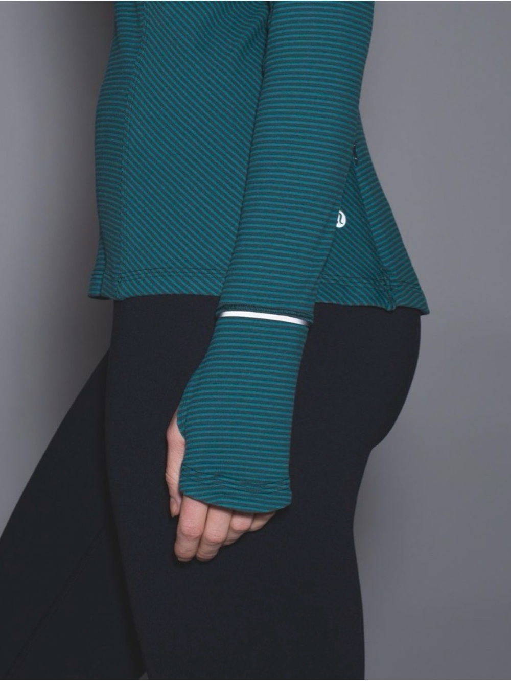 Lululemon Kanto Catch Me Long Sleeve Mini Pop Stripe Dark Fuel Forage Teal 2 - Picture 4 of 9